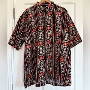 Handmade Vera Bradley Fabric Men's Shirt Floral Cotton Unique Festive 2XL